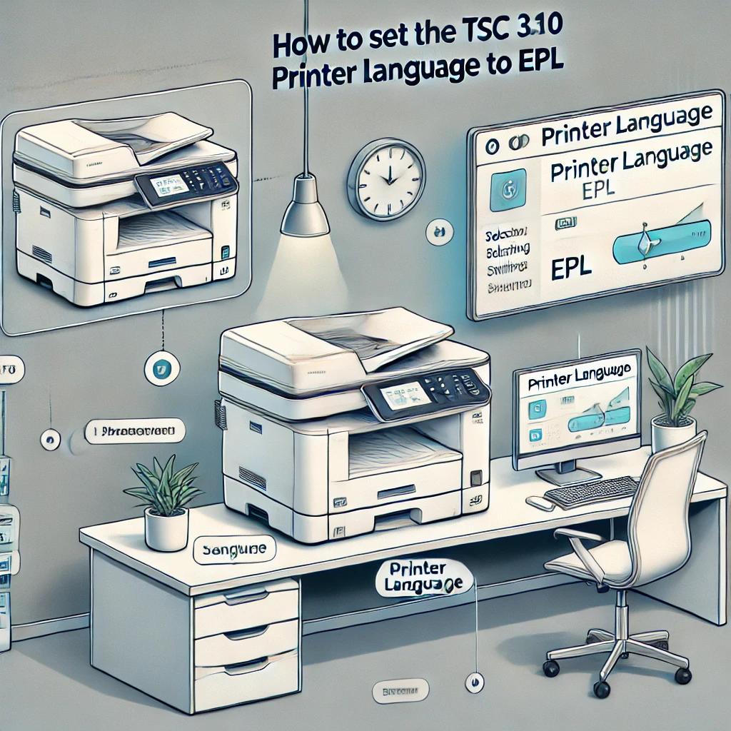 How to set tsc tc310 printer language to epl